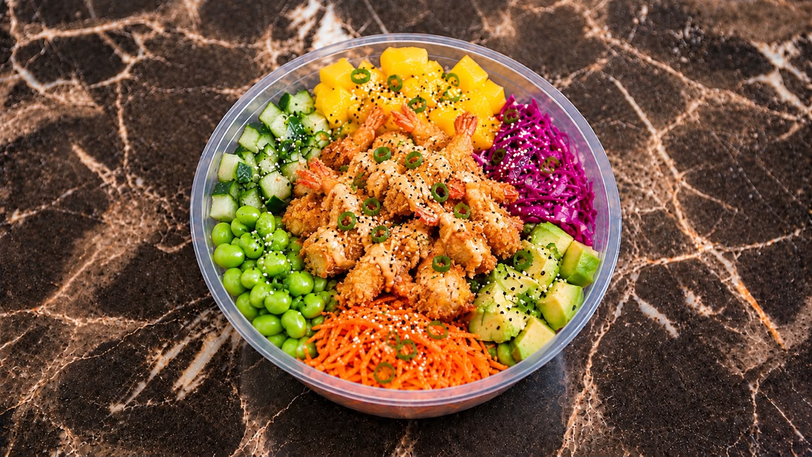 poke tampura crevettes